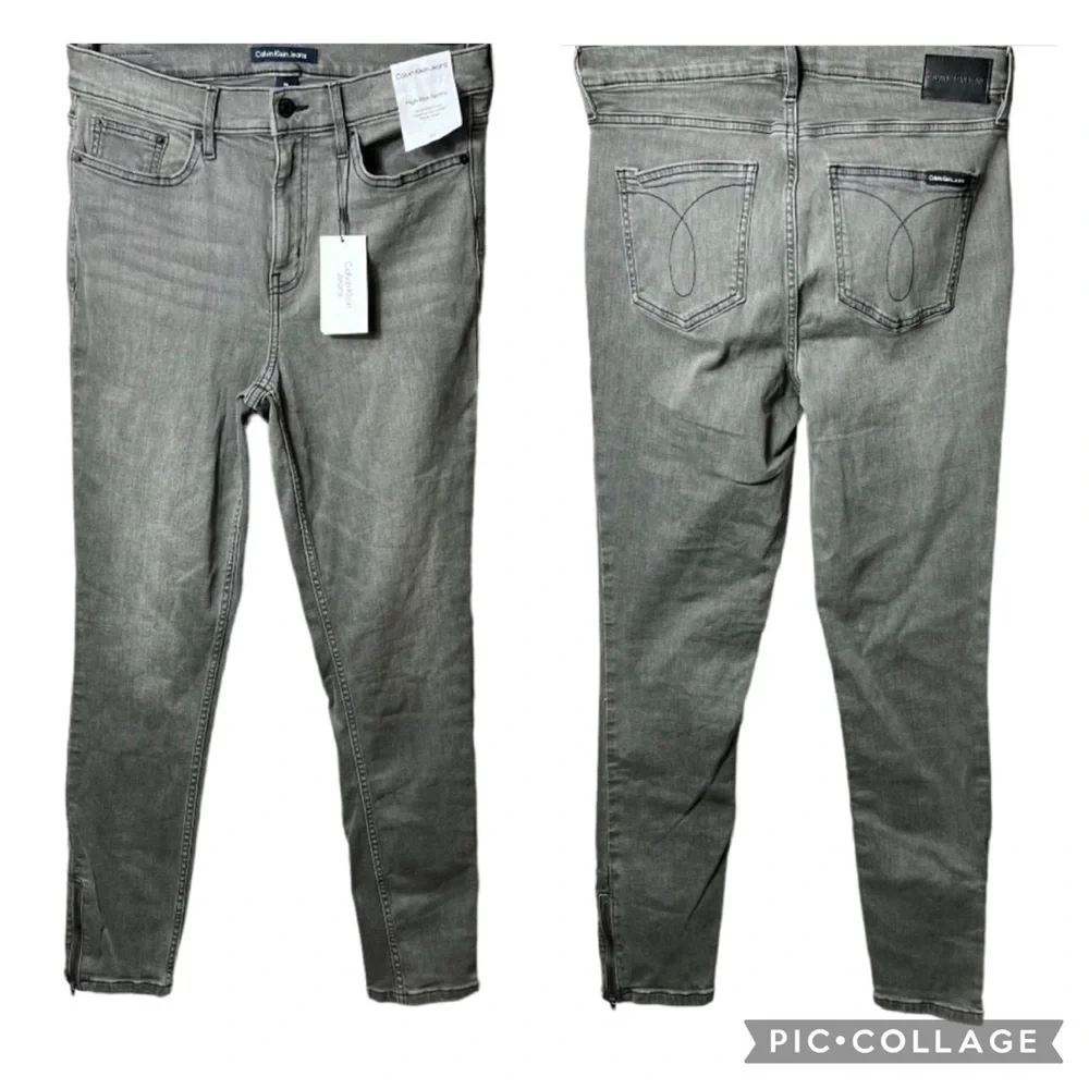 Nwt Calvin Klein High Rise Zipper Ankle Skinny Jeans